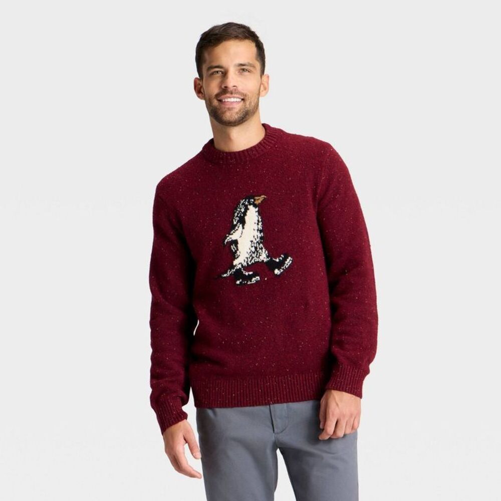 Men's Penguin Sweater - Goodfellow & Co Red M